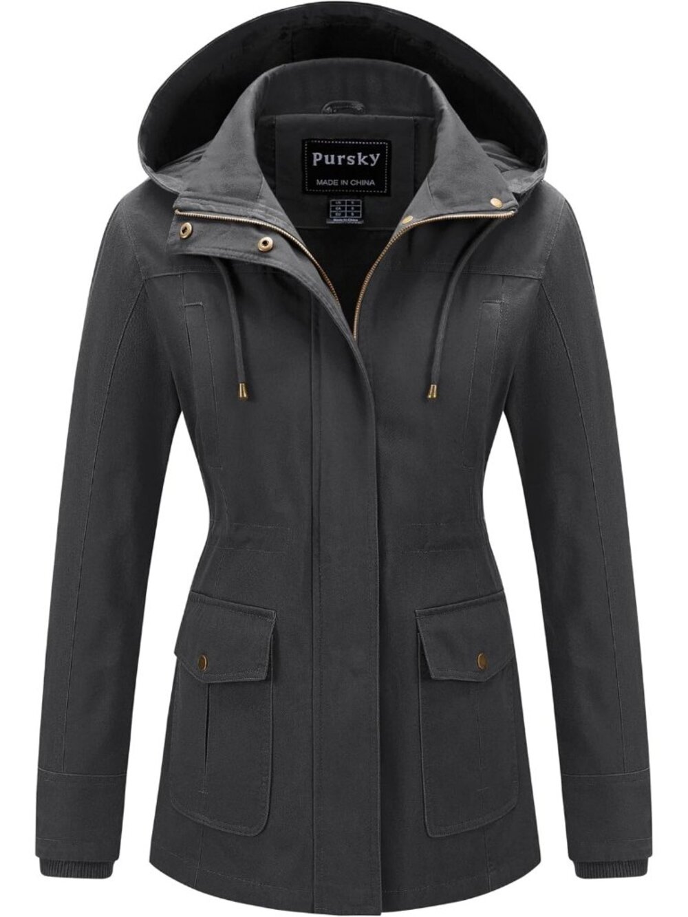 Women's Grey Cotton Anorak Lightweight Casual Military Safari Jackets